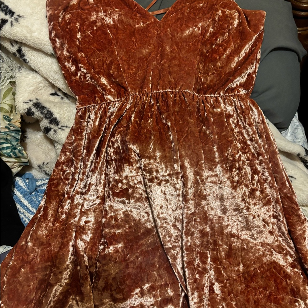 Rust Velvet Dress